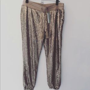 Rose Gold Sequin Joggers